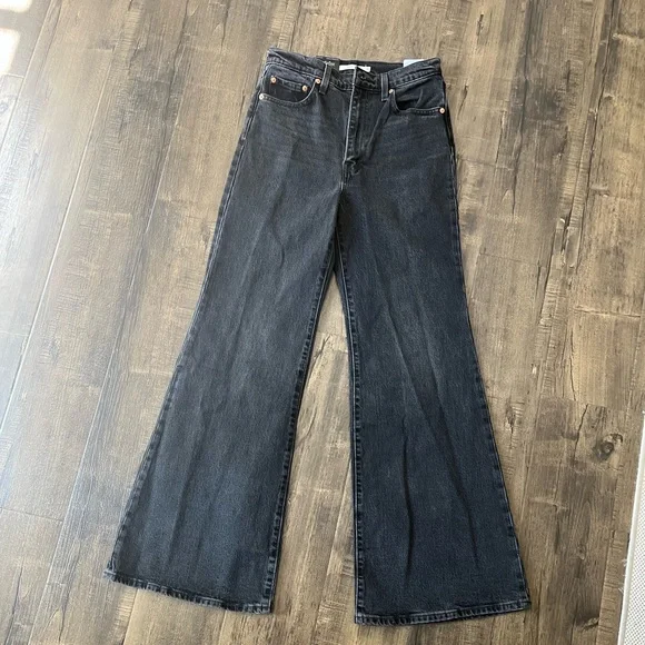 Levi's Men's Ribcage Bell Jeans - Black - Picture 2 of 4